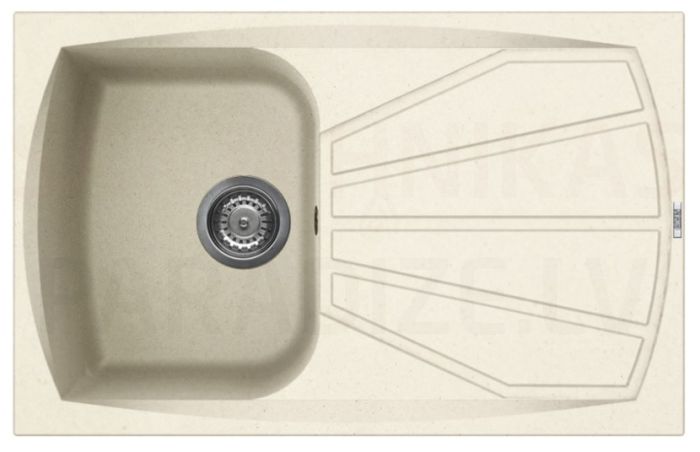 ELLECI stone mass kitchen sink LIVING 300 Bianco Antico 79x50 cm