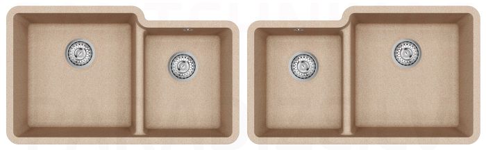 HELIKA akmens masas virtuves izlietne ARCA (AW) 800 Beige 81x48 cm L/R