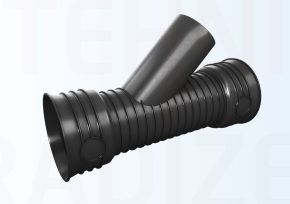 Magnaplast gofrēta kanalizācijas atzars (trejgabals) Ø 200/200 mm 45°