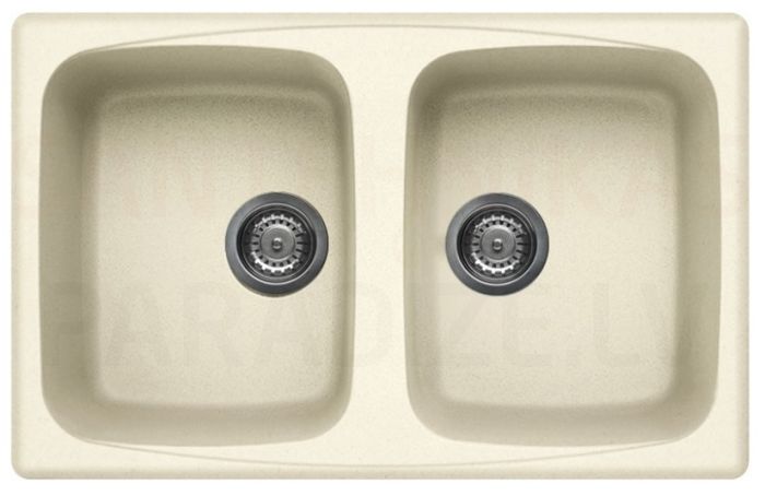 ELLECI akmens masas virtuves izlietne MASTER 350 Bianco Antico 79x50 cm