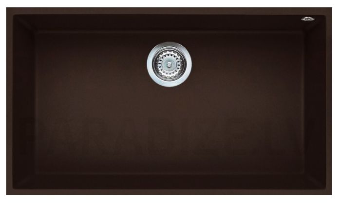 ELLECI akmens masas virtuves izlietne QUADRA 130 UNDERMOUNT Espresso 76x44 cm