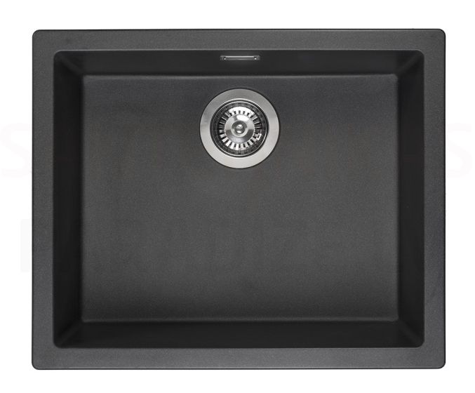 Reginox akmens masas virtuves izlietne Amsterdam 50 Black Silvery 56x46cm