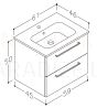 RB JOY 60 izlietnes skapītis ar izlietni (gaišs ozols) 500x600x460 mm