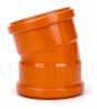 Magnaplast KG oranžā ārējās kanalizācijas dubultuzmavu līkums Ø 100 (110) mm 15° PVC