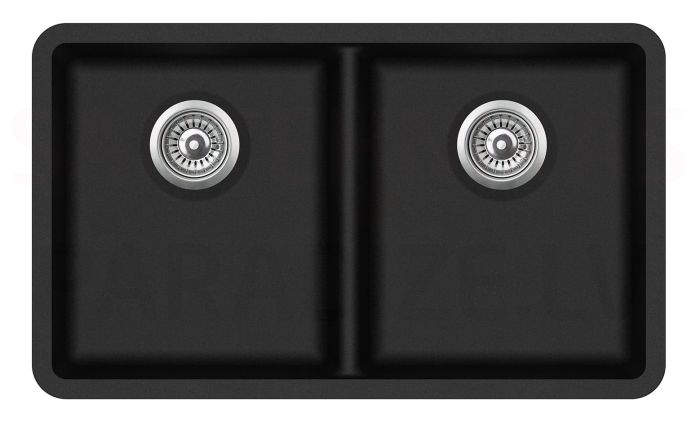HELIKA akmens masas virtuves izlietne ARCA (W) 800 Black Metallic 81x48 cm