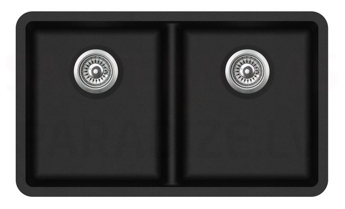 Aquasanita stone mass kitchen sink ARCA 800 Black Metallic 81x48 cm