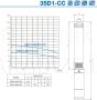 ECOCENT 3SD1-44/13-CC dziļurbuma sūknis 0.37kW 0.5HP 78mm ar iebūvētu kondensatoru