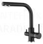 Aquasanita stone mass kitchen faucet AKVADUO LONG Black metallic