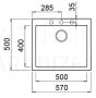 ELLECI кухонная раковина из каменной массы QUADRA 105 Темно-серый 57x50 см