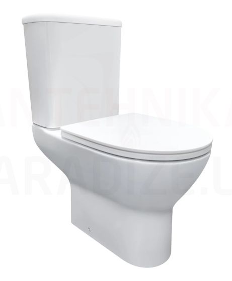 WC DOMO tualetes pods horizontalais izvads sienā ar vāku
