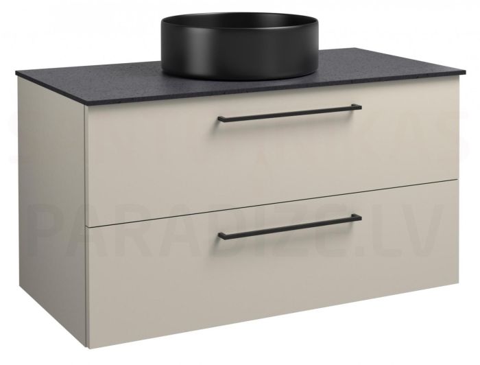 RB JOY TONDO 100 izlietnes skapītis ar izlietni (Taupe/melnais mēness) 500x1000x465 mm
