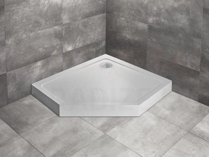 RADAWAY dušas paliktnis DOROS PT E Compact Stone White 100x80x11.5 (labā)