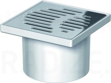 ACO EasyFlow top of  floor drain with 150x150mm steel grill h=15–96 mm