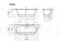 Stone mass bathtub Vispool Onda 1750 x 760 x 610