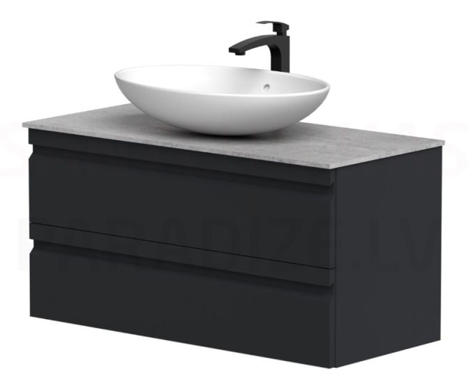 KAME skapītis zem galda virsmas TERRA 100 (melns) 500x1000x455 mm