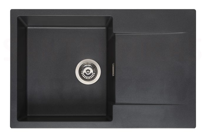 Reginox akmens masas virtuves izlietne Amsterdam 78 Black Silvery 78x50cm