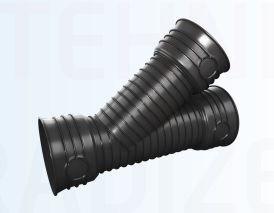 Magnaplast gofrēta kanalizācijas atzars (trejgabals) Ø 200/200 mm 45°