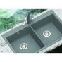 Aquasanita stone mass kitchen sink MAGNA 850 Black Metallic 86x51 cm