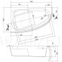 CERSANIT asymmetric acrylic bathtub JOANNA 160x95