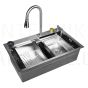 WISENT stainless steel kitchen sink 75х46х22 silver (set)
