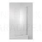 Cubito pure bath screen, right, one piece, polished silver profile, 6 mm thick transparent glass with jika perla glass finish