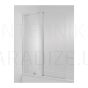 Bath screen, left,two piece, polished silver profile, 6 mm thick transparent glass with jika perla glass finish