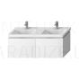 Bathroom vanity unit CUBITO-N 130, without washbasin, white, two drawers