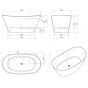 Roltechnik stone mass bathtub STONE AMORE 1600x850