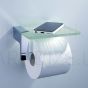 Toilet roll holder with shelf