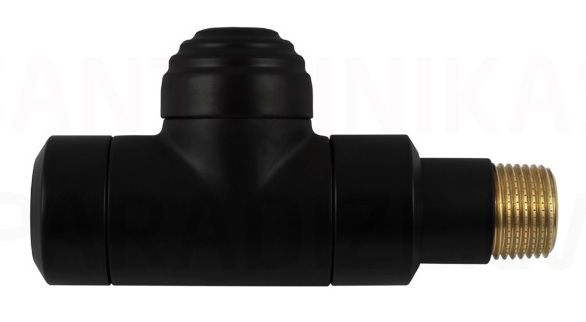 HERZ DE LUXE return valve straight 1/2' (black)