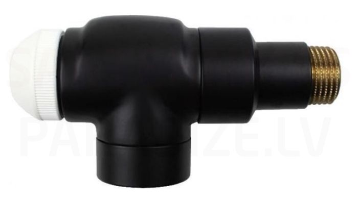 HERZ DE LUXE термостатический клапан TS-90 аксиальный 1/2' (черный)