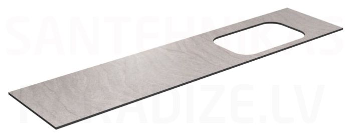 KAME HPL-R galda virsma ar izgriezumu izlietnei MOVADO (pelēks mēness) 10x2000x465 mm