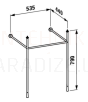 Laufen konsole Kartell izlietne 810334/5, 535x440 mm, h=790 mm, hroms