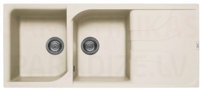 ELLECI akmens masas virtuves izlietne EGO 500 Bianco Antico 116x50 cm