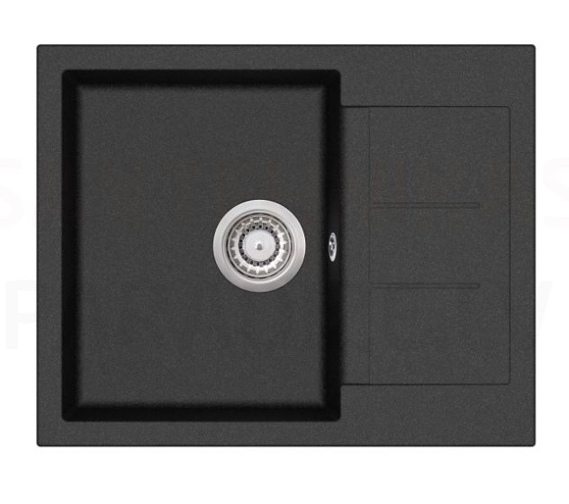 HELIKA akmens masas virtuves izlietne TESA (AWP) 600 Black Metallic 62x50 cm