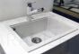 Aquasanita stone mass kitchen sink QUADRO 550 Alba 56.5x51 cm