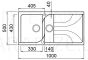 ELLECI кухонная раковина из каменной массы EGO 475 Titanium 100x50 см