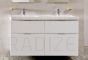 Bathroom vanity unit CUBITO-N 130, without washbasin, white, four drawers