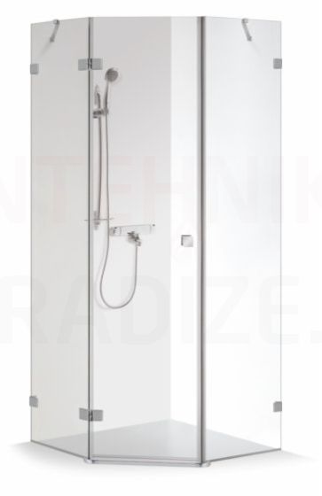 Baltijos Brasta shower enclosure LUNA with texture, satin, chinchilla 200x90x90