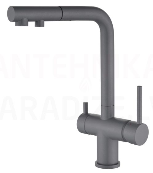 HELIKA stone mass kitchen faucet AKVADUO PLUS Alumetallic