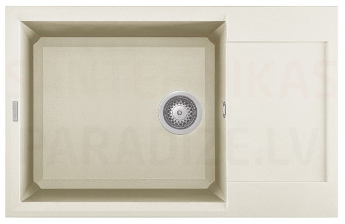 ELLECI akmens masas virtuves izlietne EASY 310 Bianco Antico 78x50 cm