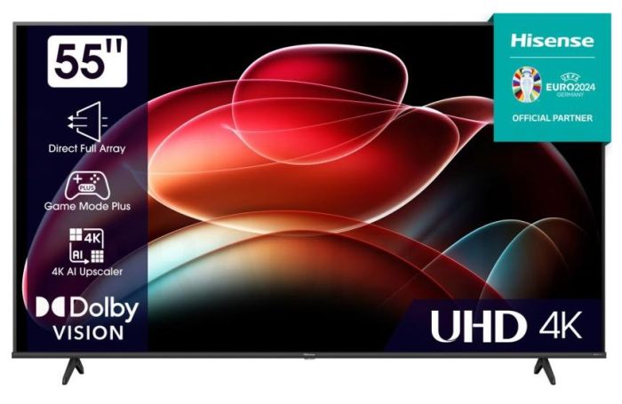 HISENSE телевизор A6K 55' Ultra HD, LED LCD, боковая стойка