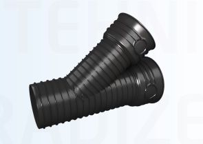 Magnaplast gofrēta kanalizācijas atzars (trejgabals) Ø 400/200 mm 45°
