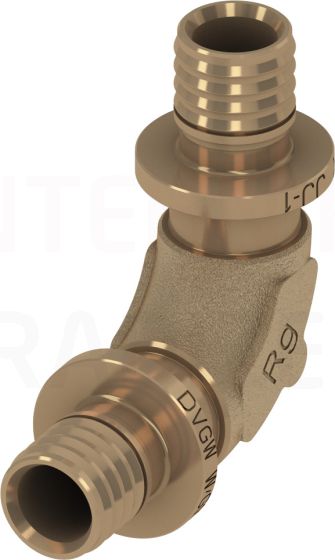 TECEflex 16 x 16 līkums 90° ar samazinātu spiediena zudumu bronza