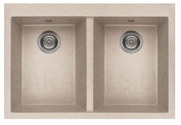 ELLECI stone mass kitchen sink QUADRA 340 Avena 80x53 cm