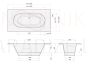 PAA SILKSTONE bathtub DECO SHAPE 1660-2500x725-1275x630