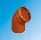 Magnaplast KG oranžā ārējās kanalizācijas līkums Ø 100 (110) mm 67° PVC