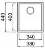 ELLECI akmens masas virtuves izlietne QUADRA 100 UNDERMOUNT Espresso 38x44 cm