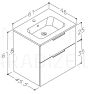 RB GRAND  60 izlietnes skapītis ar izlietni (matēti balts) 600x600x460 mm
