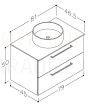 RB JOY TONDO 80 izlietnes skapītis ar izlietni (gaišs ozols) 500x800x465 mm